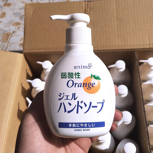 日本进口弱酸性橘子味洗手液无刺激性母婴可用抑菌清洁护手190ml