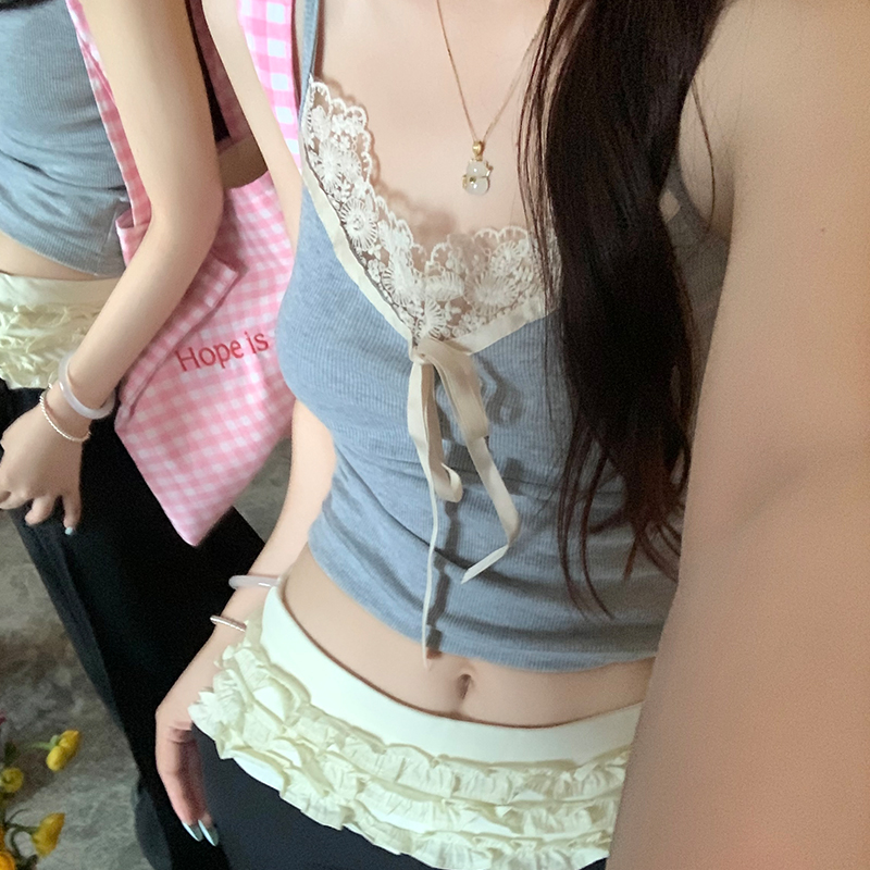 蕾丝边E7Q8背心吊带韩系
