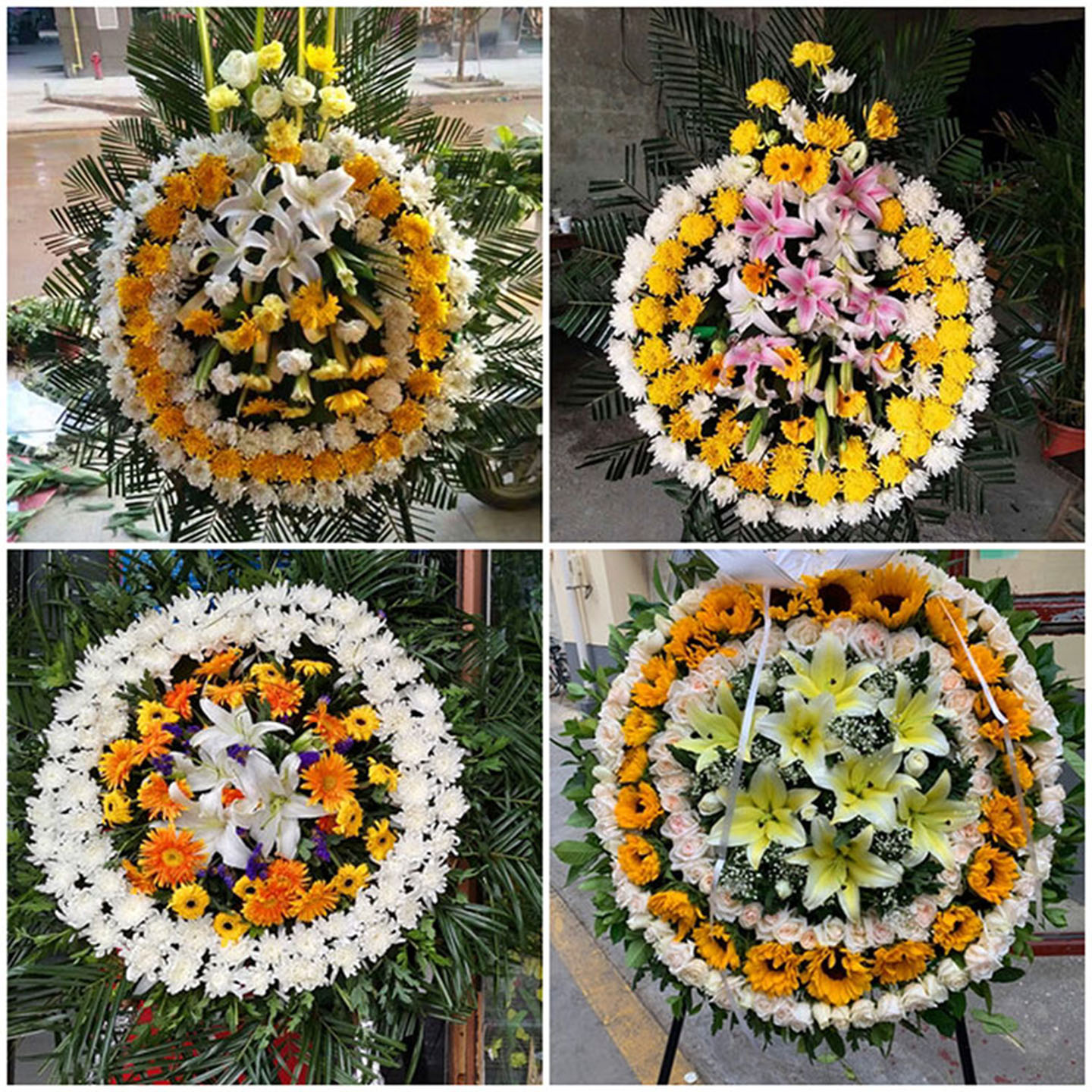 钦州钦南钦北灵山浦北县鲜花同城配送白事花圈丧事花蓝祭奠殡仪馆