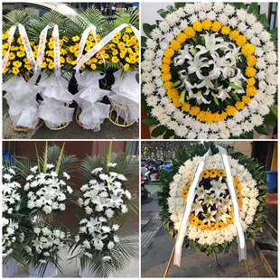 聊城东昌府区临清市鲜花同城配送灵堂殡仪馆白事花圈祭奠丧事花蓝