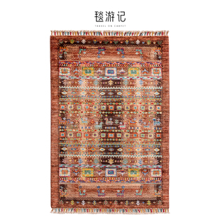 毯游记 阿富汗进口手工打结羊毛地毯游牧民族风编织无胶地毯3413
