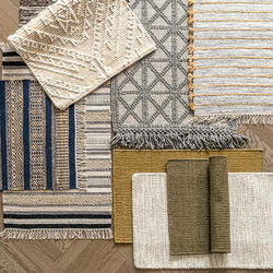 印度进口手工羊毛地垫轻奢高级感卧室床边毯现代简约日式无胶地毯