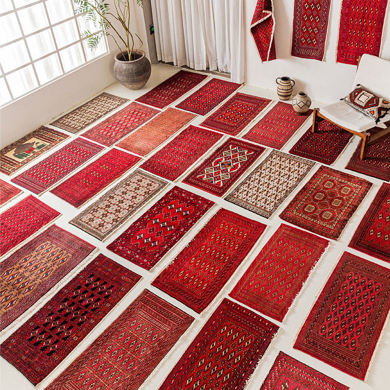 毯游记 波斯进口羊毛地毯手工打结红色小毯复古高级感床边毯无胶,居家布艺,地毯,淘宝优惠券,粉丝福利购,淘宝优惠卷