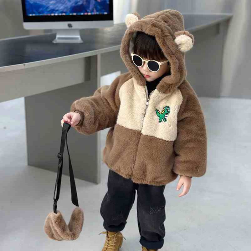 儿童毛毛衣男童摇粒绒外套秋冬款2026新款男孩宝宝冬装羊羔绒上衣