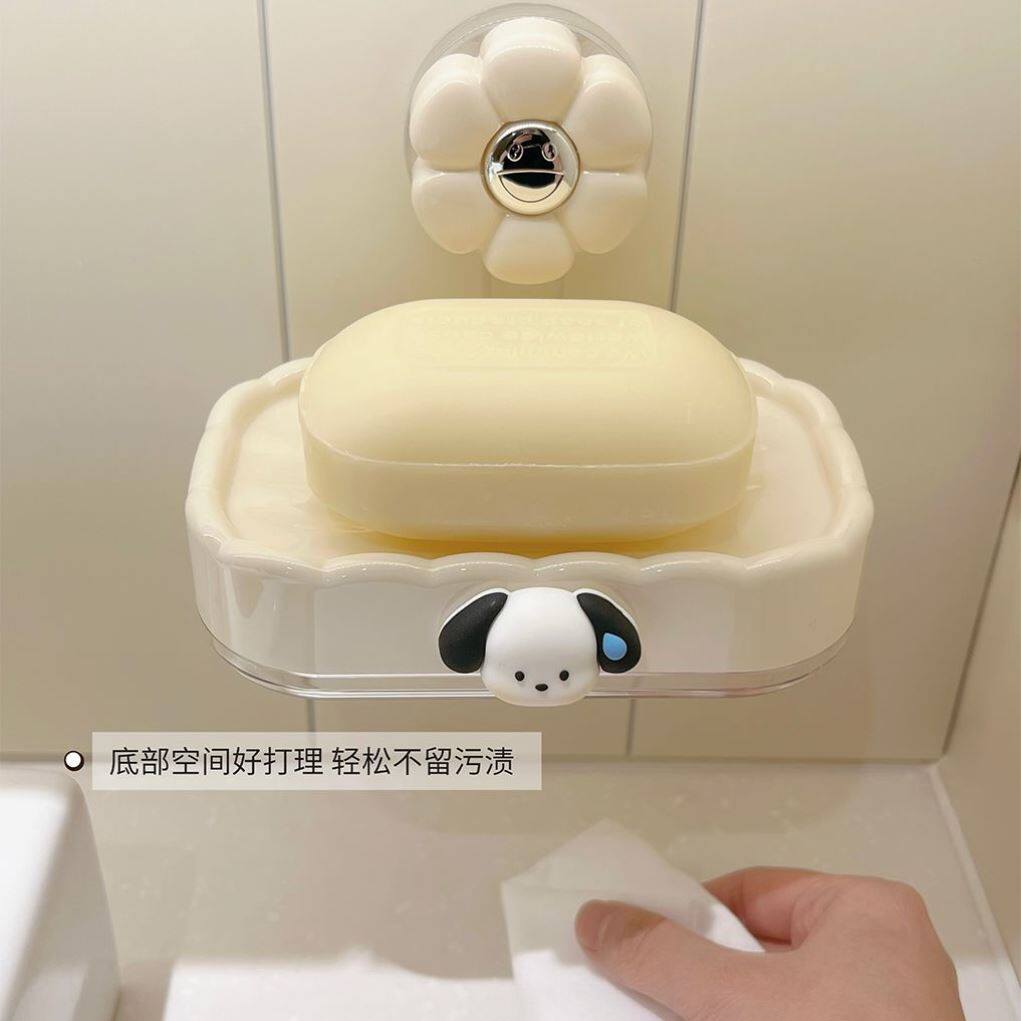 双层吸盘肥皂盒壁挂式免打孔卫生间墙上香皂盒家用高档沥水置物架