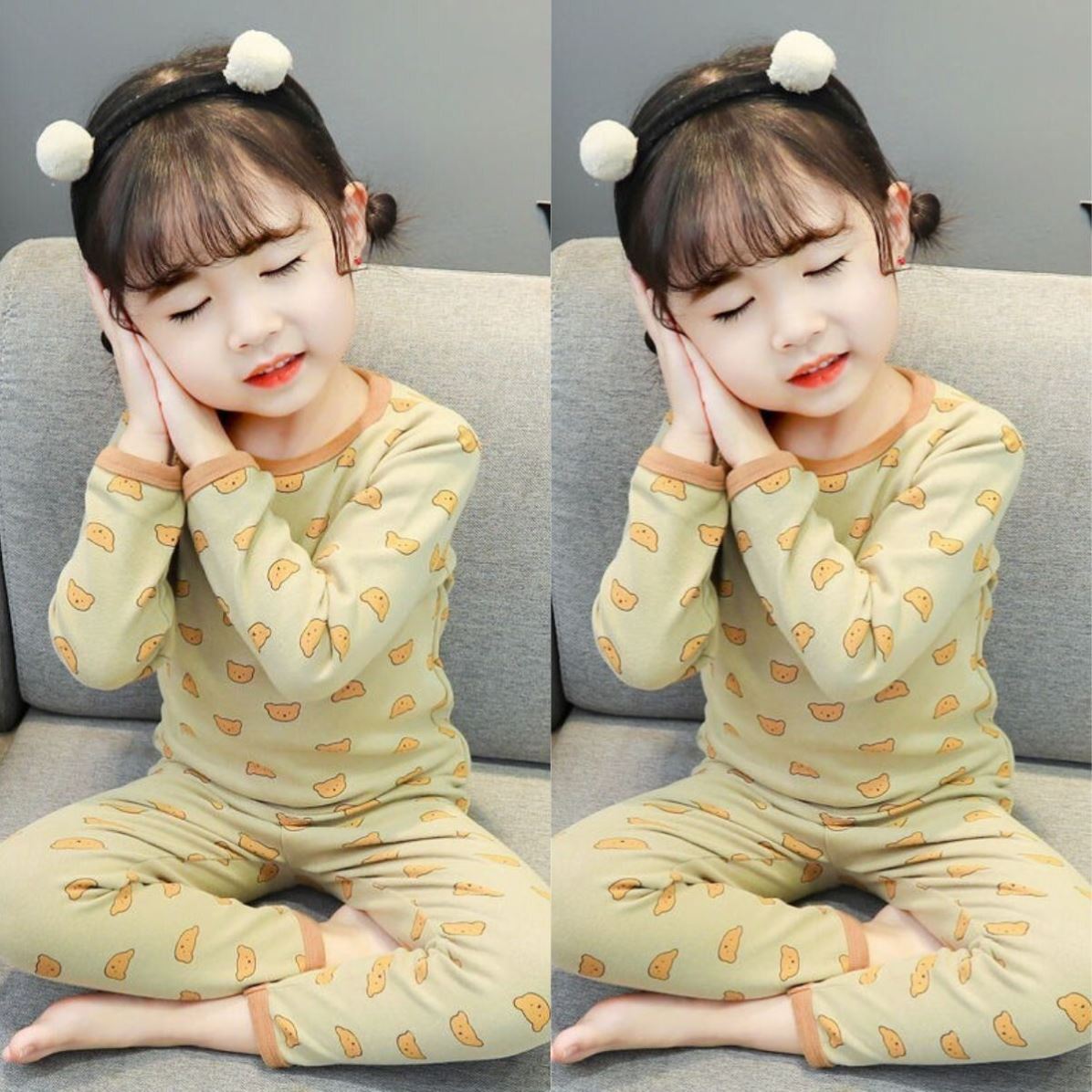 买一送一保暖儿童春秋秋衣秋裤宝宝女童内衣套装家居服中大童睡衣