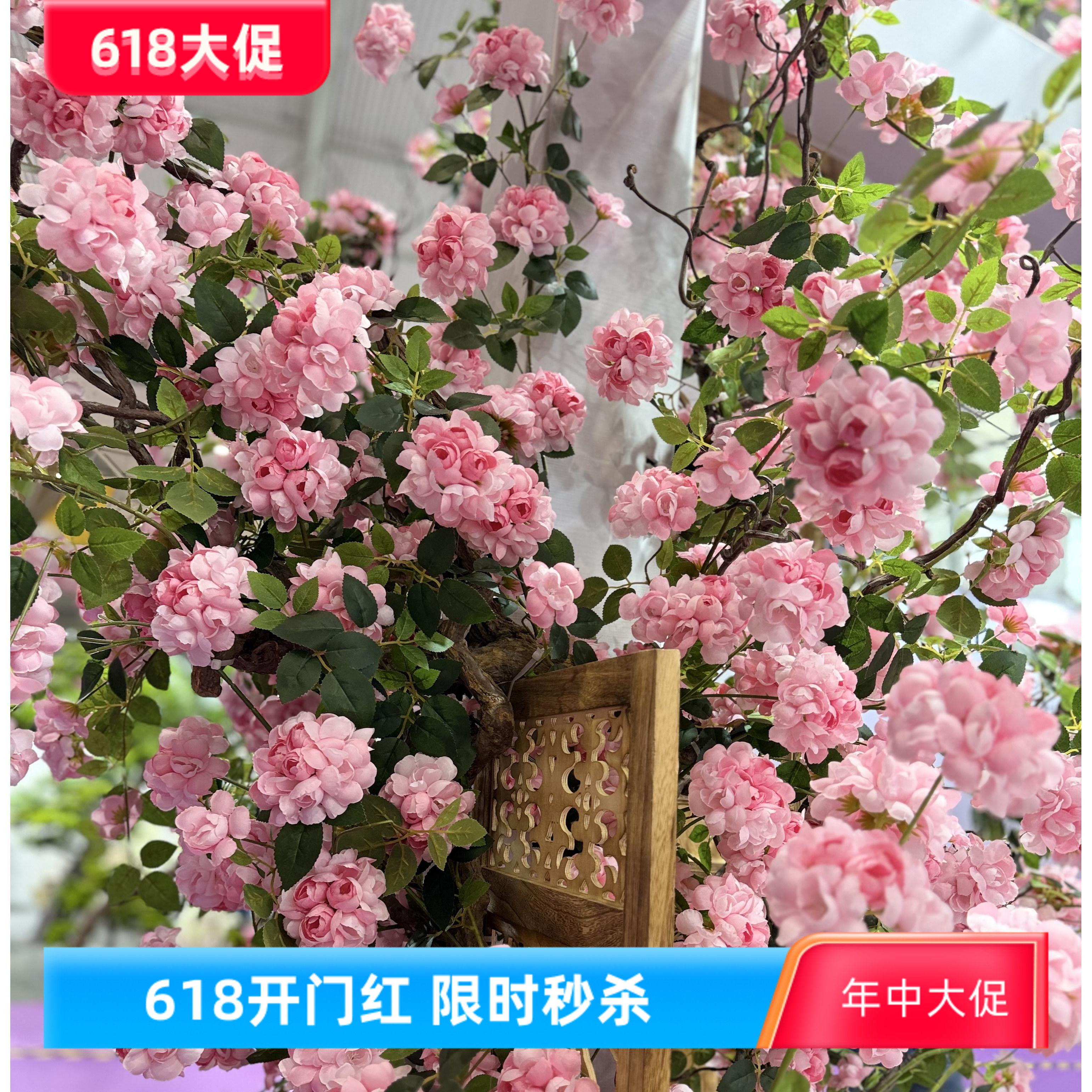 莫奈仿真西洋玫瑰花藤蔓月季花藤条装饰花墙造景区庭院商场假花艺