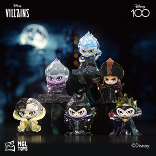 整盒装 迪士尼100th纪念反派盲盒玛琳菲森库伊拉潮玩积木拼装礼物
