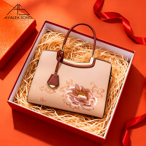 妈妈中式刺绣牡丹花繁手提包国风