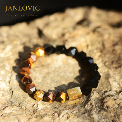 JANLOVIC虎眼石情侣款手串链切面