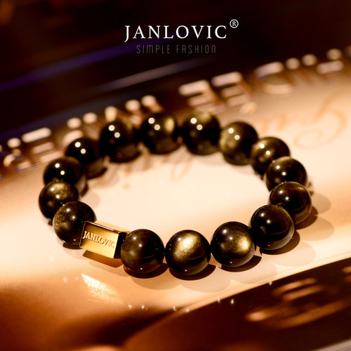 janlovic詹洛维克天然金曜石手串