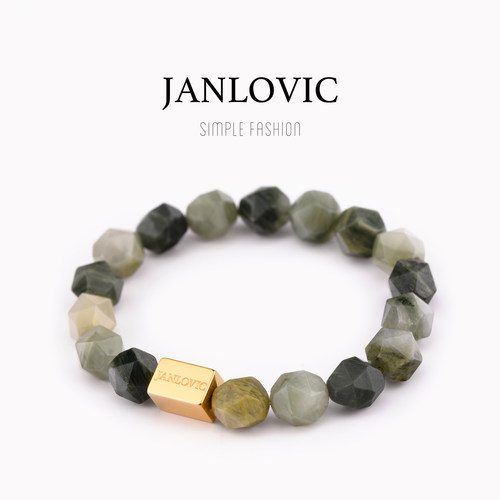 绿草石手链JANLOVIC菱形刻面切面