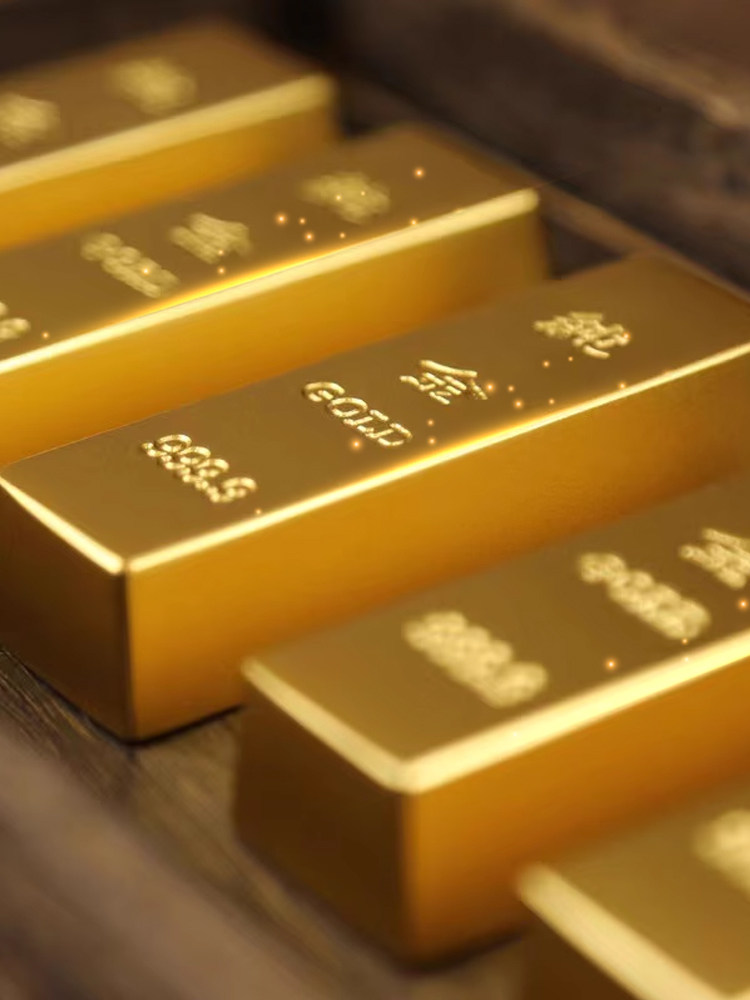 순수 구리 황동 시뮬레이션 골드 바 장식품 단단한 가짜 금 벽돌 금 덩어리 은행 금 도금 샘플 중국 금 소품