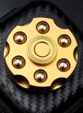 指尖陀螺左轮子弹EDC精密机械玩具黄铜指尖陀螺指间减压神器玩具