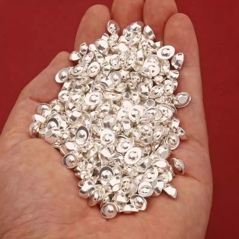 迷你合金实心小银元宝摆件