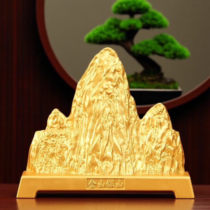 新中式沙金色金山银山装饰品