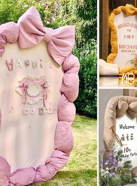 蝴蝶结迎宾牌填棉边框