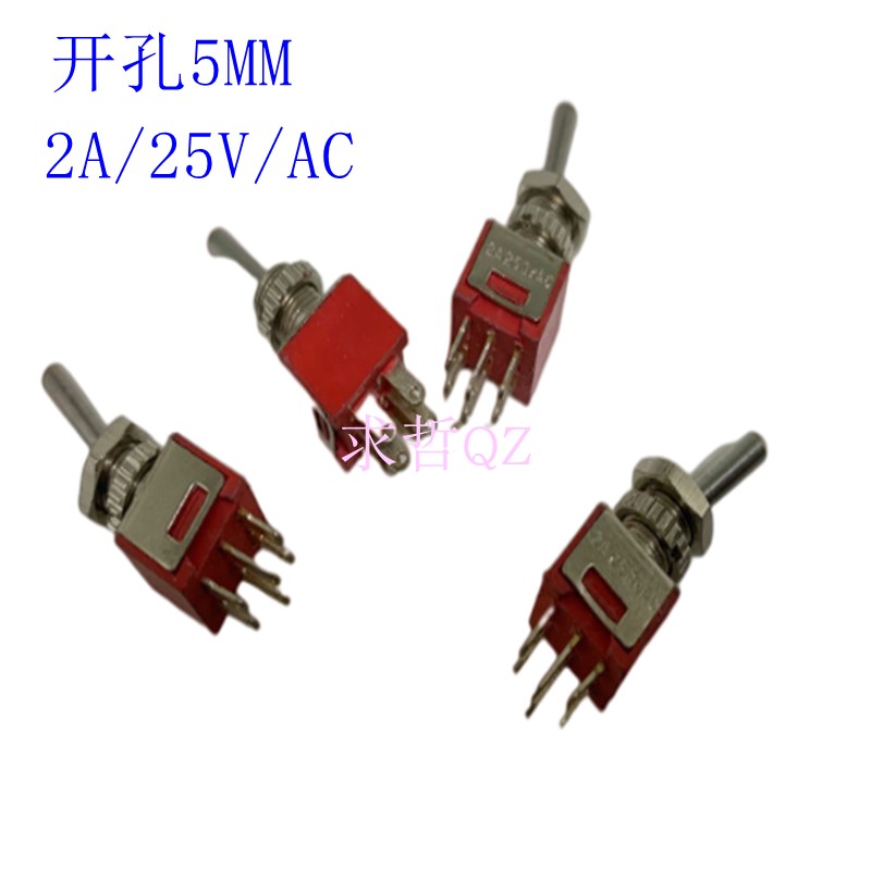 开孔5mm微型钮子开关，超小型拨动开关SMTS-102钮子开关 二档6脚