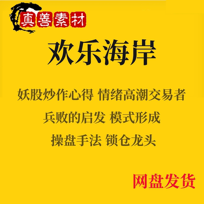 妖股制造者欢乐海岸知名游资悟道心法股票龙头战法短线打板手法