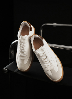 手工真皮复古德训鞋女休闲低帮运动鞋百搭2025新款