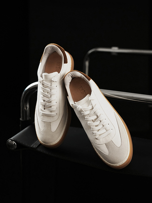 手工真皮复古德训鞋女休闲低帮运动鞋百搭2025新款