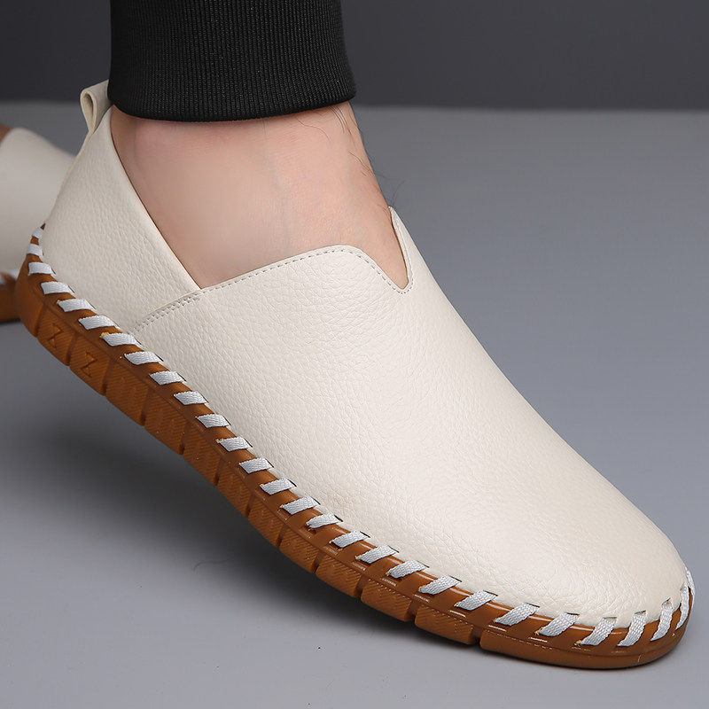 皮鞋男士2026春季新款休闲豆豆鞋一脚蹬懒人乐福鞋软底防滑驾车鞋