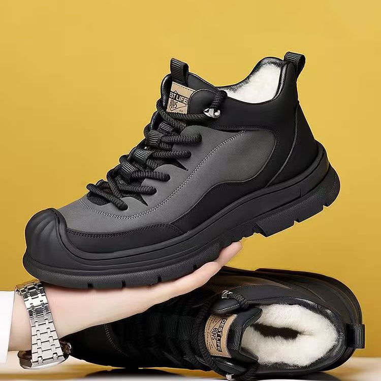 棉鞋男2025冬季加绒高帮鞋雪地靴