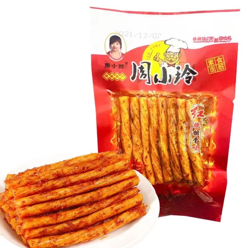 周小玲红烧排骨辣条素牛筋口味棒8090后校园经典怀旧麻辣零食