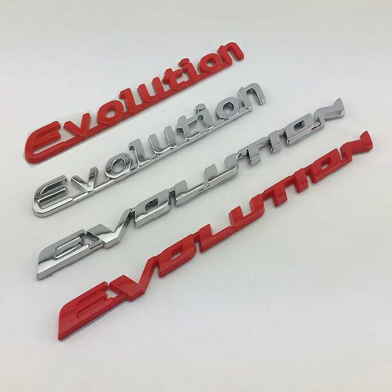 三菱车标 帕杰罗蓝瑟菱帅改装EVOLUTION英文 翼神EVO后备箱贴标志