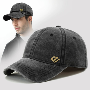 路瓦做旧牛仔帽春秋四季小头围棒球帽男时尚遮阳大头透气鸭舌帽潮