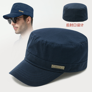 纯棉后封口帽子男大头围秋冬全封闭平顶帽不可调节多码不漏口胖头