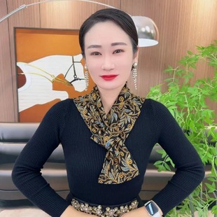 幸福棉护颈围巾可放暖宝宝保暖珠光棉长巾秋冬印花护颈椎小围脖套