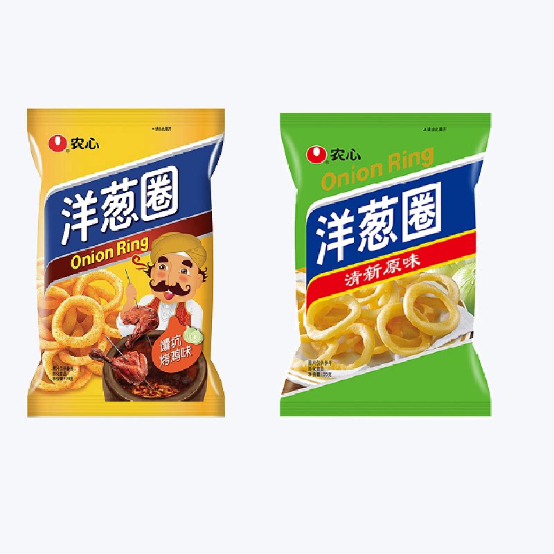 农心洋葱圈原味馕坑烤鸡味膨化食品网红爆款休闲零食小吃70g*1袋