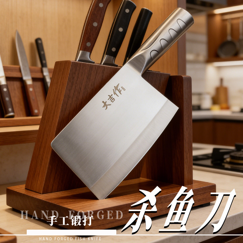 不锈钢杀鱼刀鱼片刀鱼刀专业剖鱼刀卖鱼刀商用宰鱼刀市场斩鸡鸭刀