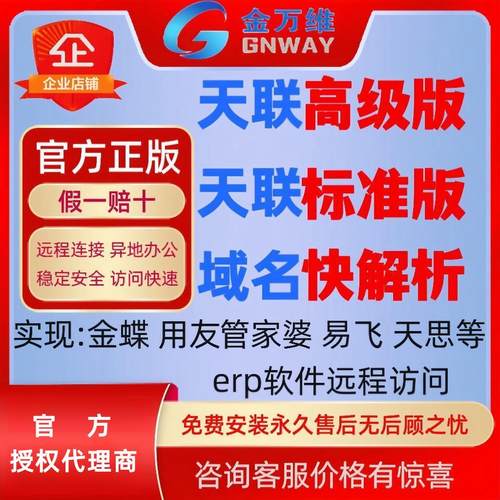金万维天联高级版 天联标准版 用友软件远程访问异速联快解析域名