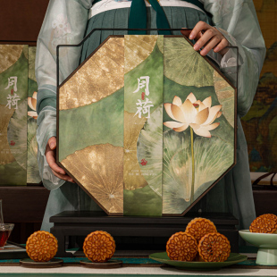 2025中秋节月饼礼盒包装 轻奢感大气八角木盒定制LOGO 盒空盒新中式