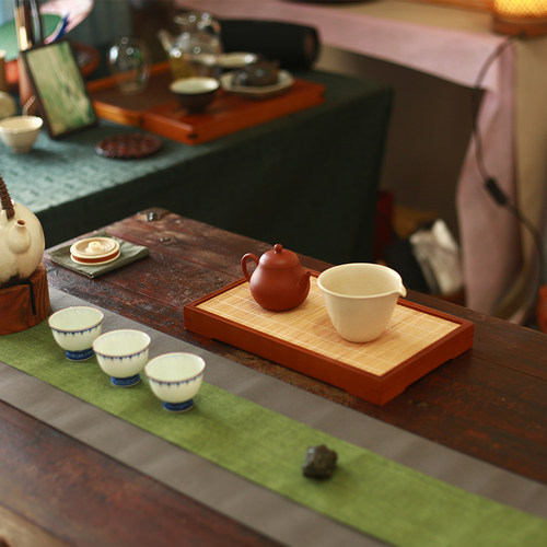 迷你小茶盘家用功夫茶盘可滤水干泡湿泡茶台托盘席面蓄水茶道配件