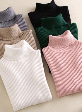 Women Sweaters Winter Autumn Turtleneck Sweater Elastic 高领