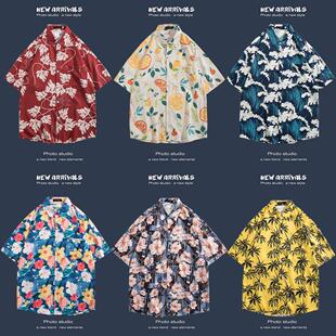 Blouse Tops men Loose 衬衫 women shirts沙滩短袖 男女 Beachwear
