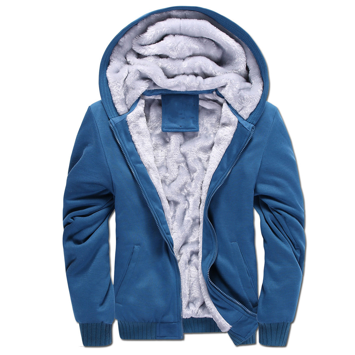 winter Men Fleece Thick Hoodie Plus Size Teen Sweatshirt卫衣