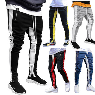 Men Zip Jogger Pant Gym fitness Tracksuit Sweatpant trousers