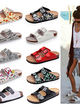 Sandals Arch Support Adjustable Buckle Straps Cork Footbed 