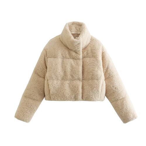 秋冬短绒棉服夹克羊羔绒复古外套