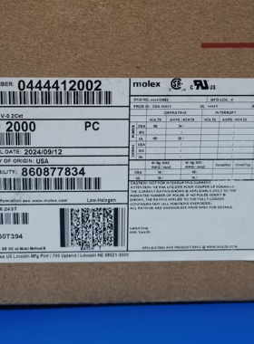 50包邮开票！444412002  MOLEX原厂正品，现货实价，44441-2002