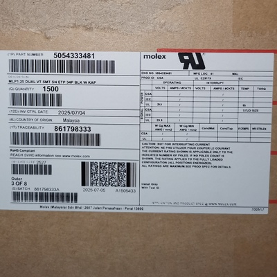 整卷出售，包邮开票！5054333481   Molex原厂正品，505433-3481
