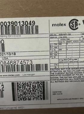 50包邮开票！39013049，MOLEX原厂正品，现货实价，39-01-3049