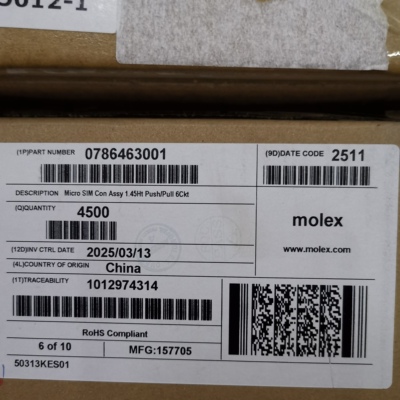 正品连接器Molex786463001