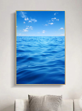 大海海水海洋水画挂墙装饰画客厅餐厅玄关画水景风景画墙壁挂画