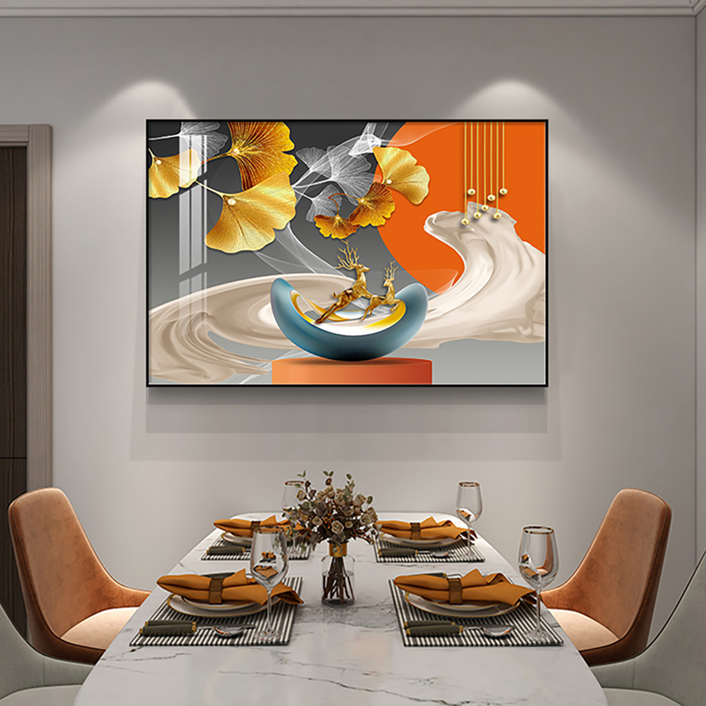餐厅装饰画2026新款吃饭房间横版寓意好客厅玄关墙面挂画单幅壁画