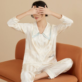 外穿色丁睡衣 时尚 2023仿真丝新款 孕妇产后哺乳喂奶月子服春季